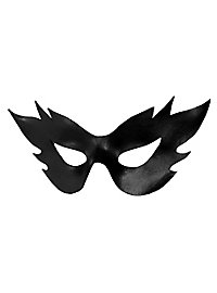 Colombina Fiamma black Venetian leather mask