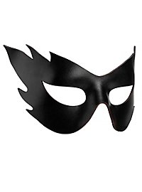 Colombina Fiamma noir Masque en cuir vénitien