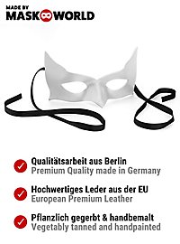 Colombina Incognito blanc Masque en cuir vénitien