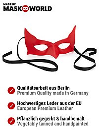 Colombina Incognito maschera in pelle rossa veneziana