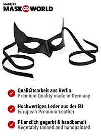 Colombina Incognito noir Masque en cuir vénitien