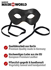 Colombina Liscia black Venetian Leather Mask