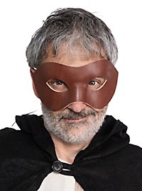 Colombina Liscia brown Venetian Leather Mask