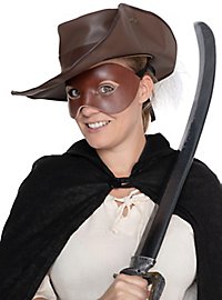 Colombina Liscia brown Venetian Leather Mask