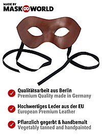 Colombina Liscia brown Venetian Leather Mask