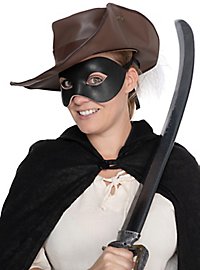 Colombina Liscia nero maschera in pelle veneziana