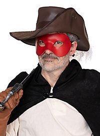 Colombina Liscia red Venetian Leather Mask