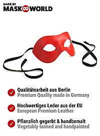 Colombina Liscia Rød Venetiansk Lædermaske