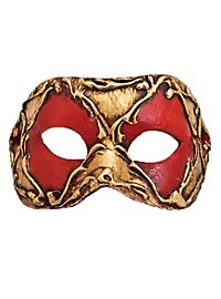 Colombina piccolo scacchi rosso oro maschera veneziana in miniatura
