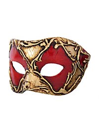 Colombina piccolo scacchi rosso oro maschera veneziana in miniatura