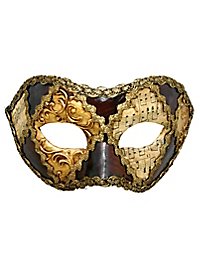Colombina scacchi oro cuoio musica - Maschera veneziana
