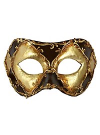 Colombina scacchi oro cuoio stucco - Venezianische Maske