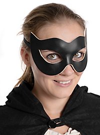 Colombina Spiona nero maschera in pelle veneziana