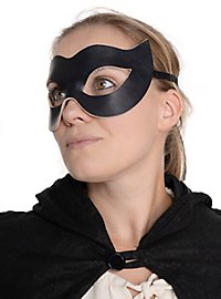 Colombina Spiona nero maschera in pelle veneziana