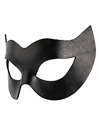 Colombina Spiona noir Masque en cuir vénitien