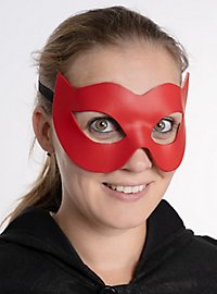 Colombina Spiona rosso maschera in pelle veneziana