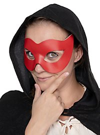 Colombina Spiona rouge Masque en cuir vénitien