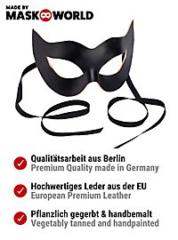 Colombina Spiona Sort Venetiansk Lædermaske