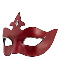 Colombina Stella rouge Masque en cuir vénitien