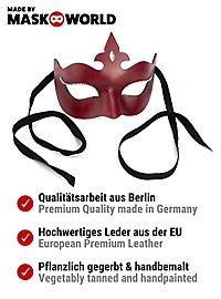 Colombina Stella rouge Masque en cuir vénitien