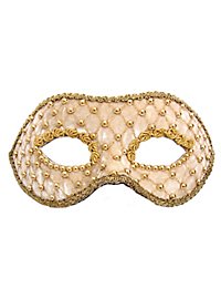 Colombina velluto bianco oro Venezianische Maske