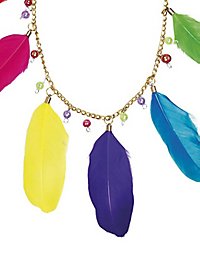 Coloured feather chain