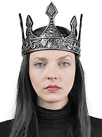 Corona da principe fantasy in plastica argentata