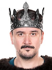 Corona da principe fantasy in plastica argentata