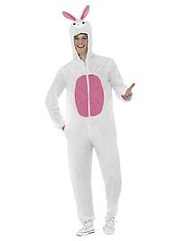 Costume blanc de lapin à capuche