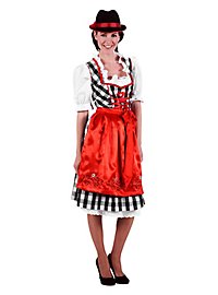 Costume de Bavaroise à carreaux noir et blanc