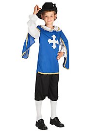 Costume de mousquetaire bleu pour enfants