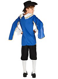 Costume de mousquetaire bleu pour enfants