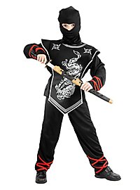Costume de ninja enfant dragon argenté