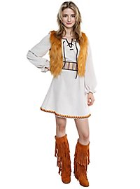 Hippie, Set Di Abbigliamento Da Donna Anni '60 Anni '70, Abbigliamento Da Donna E Ragazza, Marrone, Con Frange, Gilet Hippie E Accessori Per Carnevale, Costume Da Carnevale, Costume Da Donna Xxl