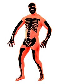 Costume intero Morphsuit scheletro arancione