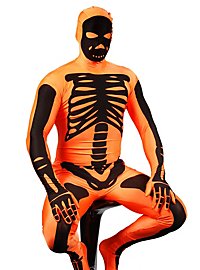 Costume intero Morphsuit scheletro arancione