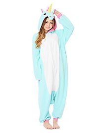 Costume unicorno kigurumi turchese