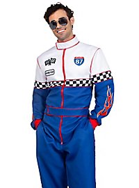 Coureur kostuum blauw-wit