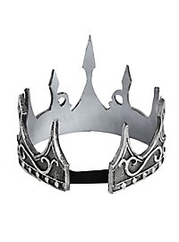 Couronne royale fantaisie en plastique argent