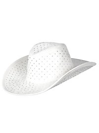 Cowboy Hat With Rhinestones White