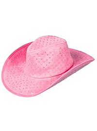 Cowboyhoed met glitterstenen roze