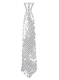 Cravate paillettes argent