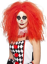 Creped clown wig red