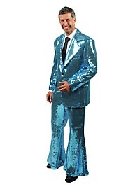 Pop singer sequin suit turquoise costume I/O