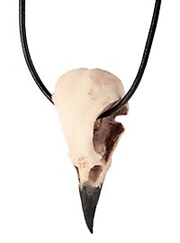 Crow Skull Pendant with leather band