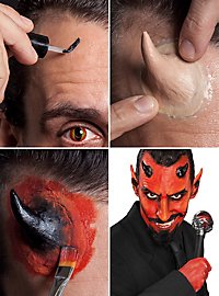 Cuernos De Látex De Diablo Con Pegamento Para Piel Mastix