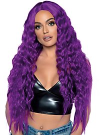 Curly wig extra long purple