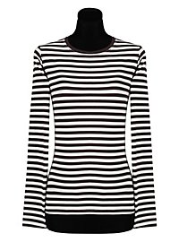 Dame Stribet Langærmet Skjorte Sort-Hvid – Hverdagstauglich