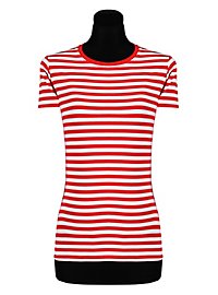 Dame Stribet Skjorte Kortærmet Rød-Hvid – Hverdagstauglich