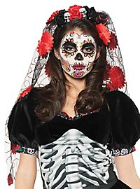 Day of the dead veil with roses